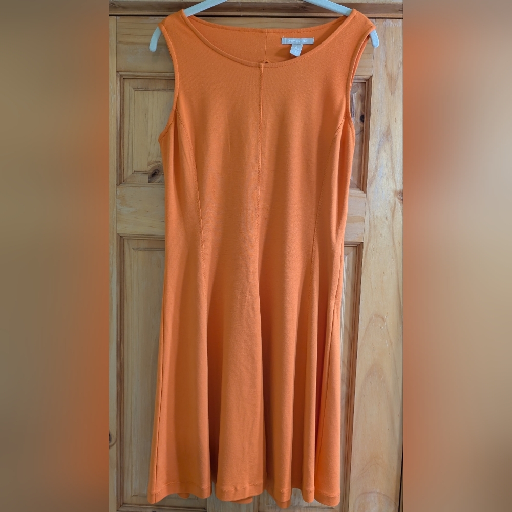 Banana Republic Orange Knit Key Hole Back Sleeveless A-Line Midi Dress Size8 NWT